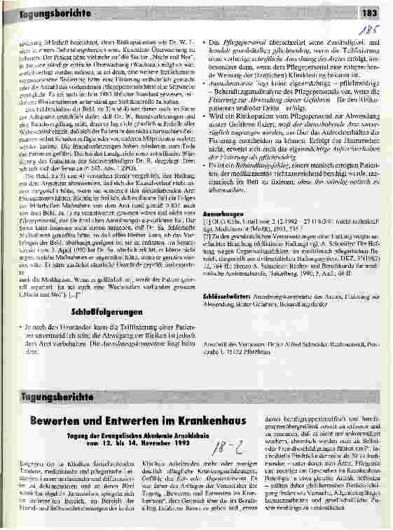 Vorschauseite 3: Die Teilfixierung eines Patienten Abgrenzungsfragen des pflegerischen vom ärztlichen Dienst
