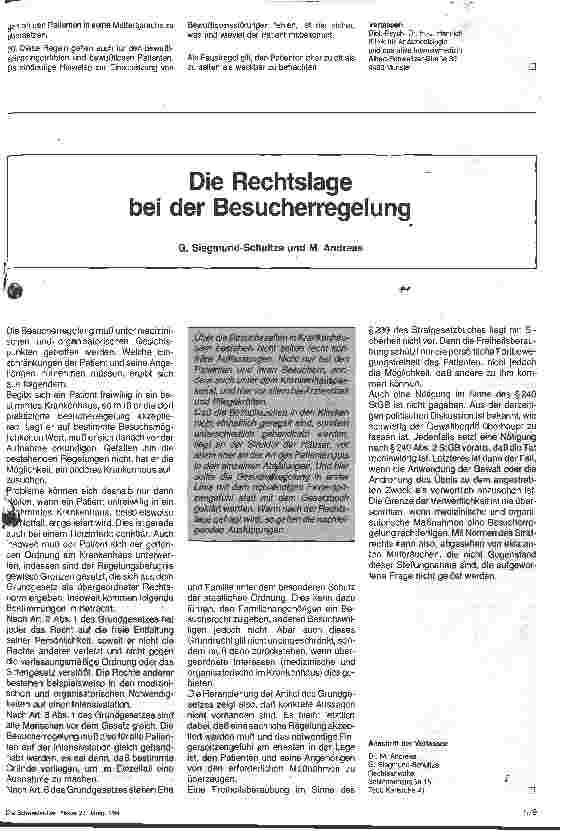 Vorschauseite 1: Die Rechtslage bei der Besucherregelung