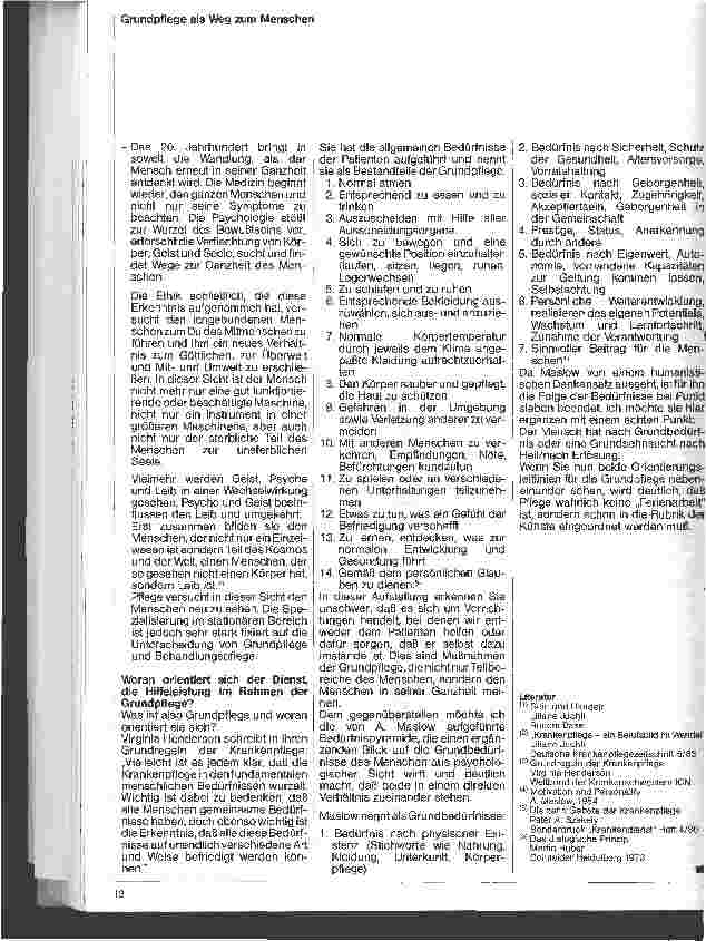 Vorschauseite 2: Die Bedeutung der Grundpflege als Weg zum Menschen