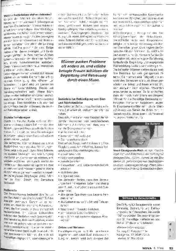 Vorschauseite 2: Was motiviert ältere Männer für die freiwillige Betagtenbetreuung?