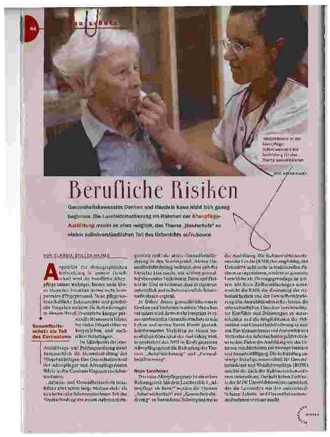 Vorschauseite 1: Berufliche Risiken