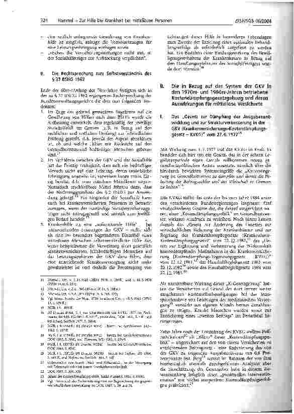 Vorschauseite 2: Zur Hilfe bei Krankheit bei mittellosen PersonenBetrachtungen aus Anlass des In-Kraft-Tretens des GKV-Modernisierungsgesetzes (GMG)
