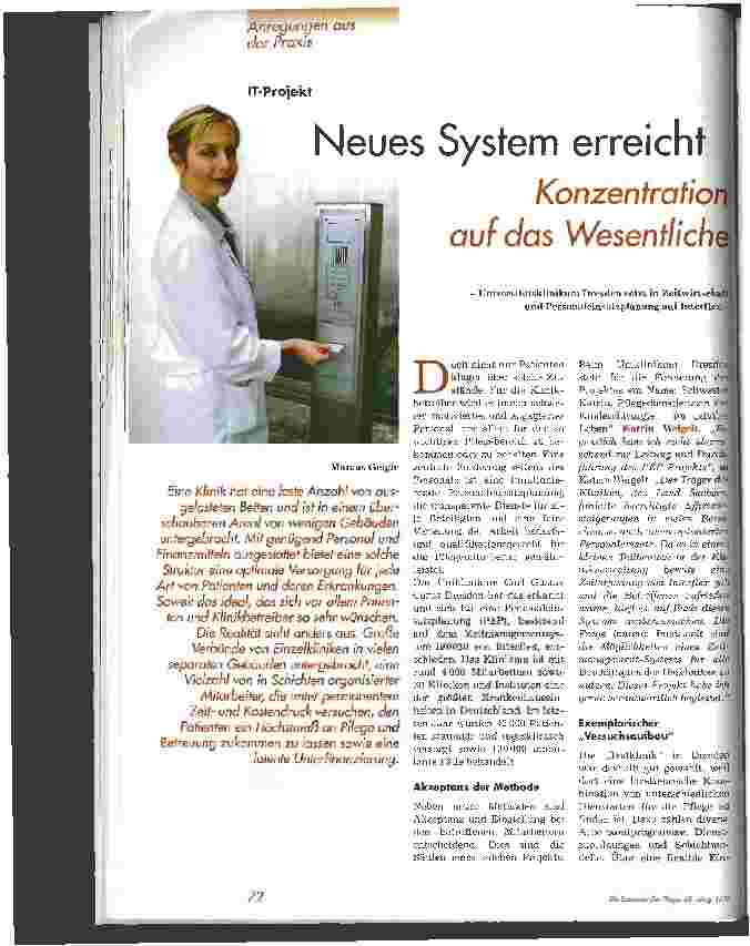 Vorschauseite 1: Neues System erreicht Konzentration auf das Wesentliche