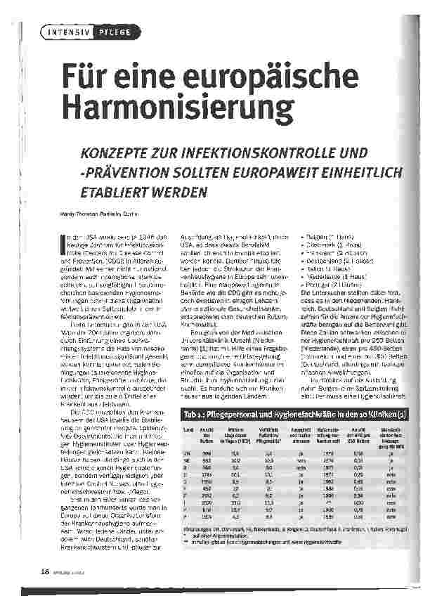 Vorschauseite 1: Für eine europäische Harnonisierung