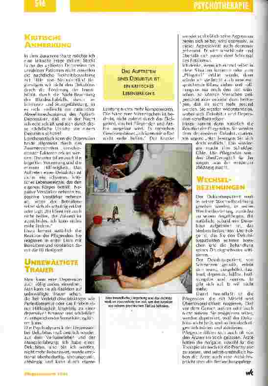Vorschauseite 3: Dekubitus als Symptom einer Depression Die Prognose ist abhängig von der Form der Depression und ihrer Behandlung