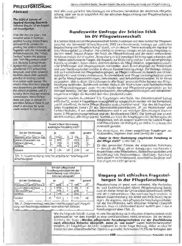 Vorschauseite 2: Die ethische Begutachtung von Pflegeforschung