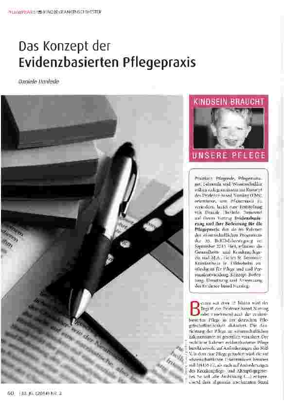 Vorschauseite 1: Das Konzept der Evidenzbasierten Pflegepraxis