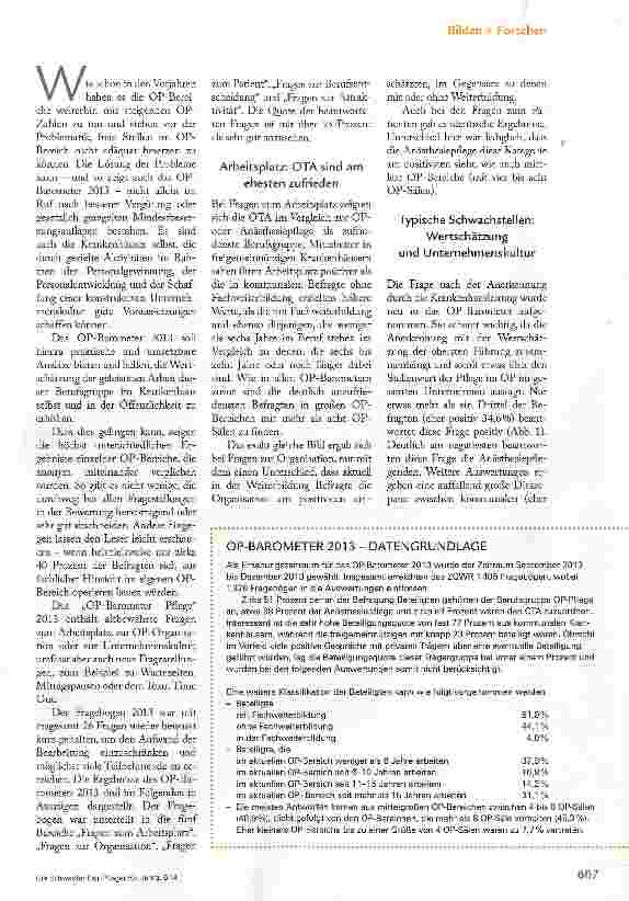 Vorschauseite 2: WEITER DEFIZITE IN DER OP-ORGANISATION
