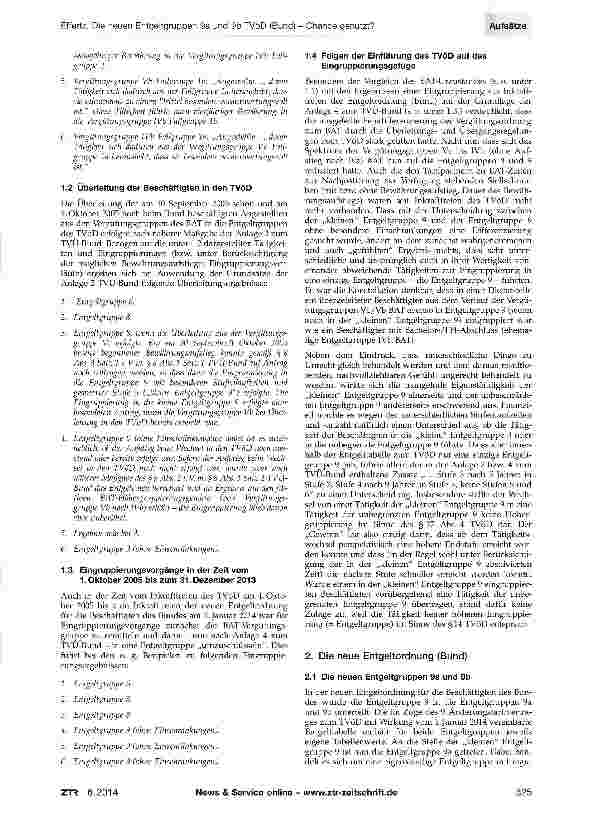 Vorschauseite 2: Die neuen Entgeltgruppen 9a und 9b TVöD (Bund) - Chance genutzt?