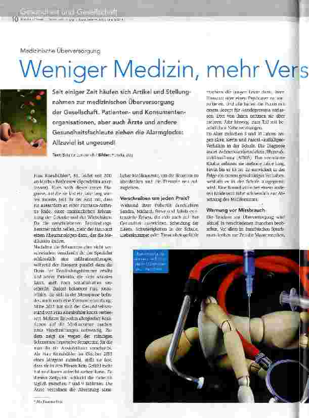 Vorschauseite 1: Weniger Medizin, mehr Verstand