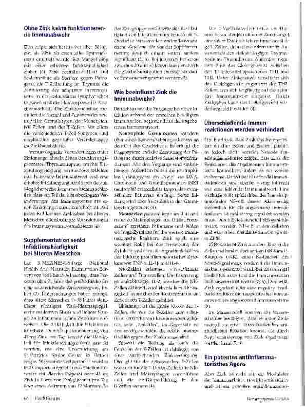 Vorschauseite 2: Aktuelle Metaanalyse zur Zinksubstitution