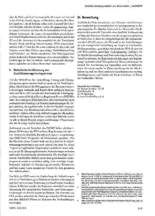 Vorschauseite 2: Medizinprodukte und Arzneimittel im Rahmen einer Transatlantischen Handelsund Investitionspartnerschaft (TTIP)
