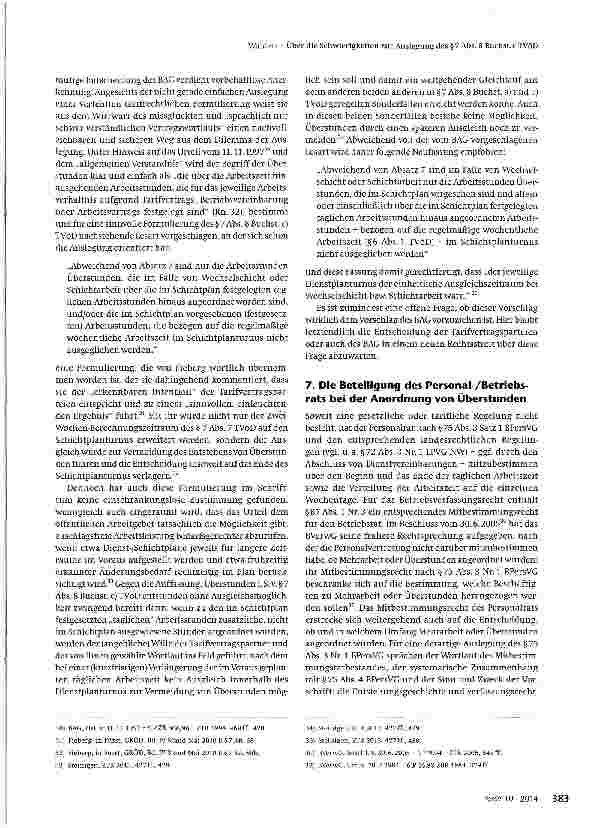 Vorschauseite 5: Über die Schwierigkeiten zur Auslegung des § 7 Abs. 8 Buchst, c TVöD