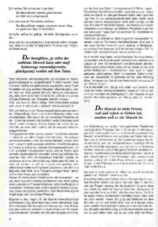 Vorschauseite 2: Die Bewußtseine des Menschen und unser Umgang mit Bewußtlosigkeit Vortrag, Jahrestagung 12.4.94 (gekürzt)