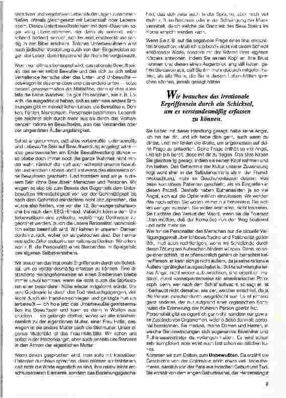 Vorschauseite 5: Die Bewußtseine des Menschen und unser Umgang mit Bewußtlosigkeit Vortrag, Jahrestagung 12.4.94 (gekürzt)