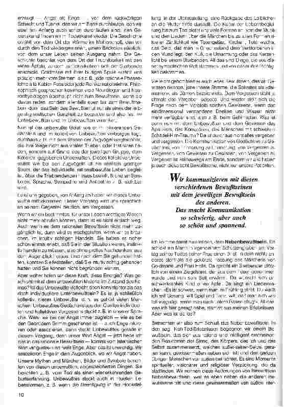 Vorschauseite 6: Die Bewußtseine des Menschen und unser Umgang mit Bewußtlosigkeit Vortrag, Jahrestagung 12.4.94 (gekürzt)