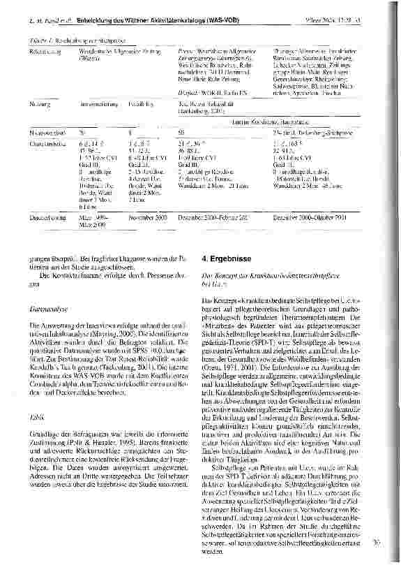 Vorschauseite 3: Entwicklung des Wittener Aktivitätenkatalogs der Selbstpflege bei venös bedingten offenen Beinen