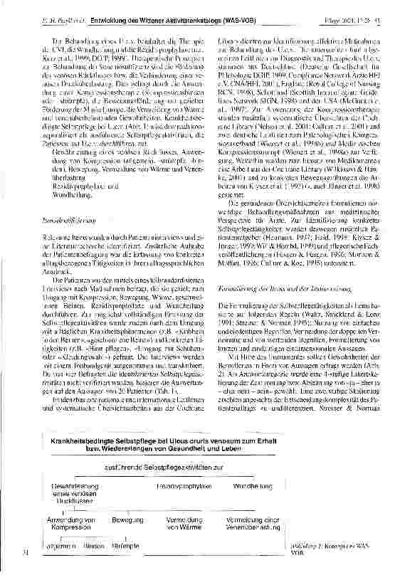 Vorschauseite 4: Entwicklung des Wittener Aktivitätenkatalogs der Selbstpflege bei venös bedingten offenen Beinen