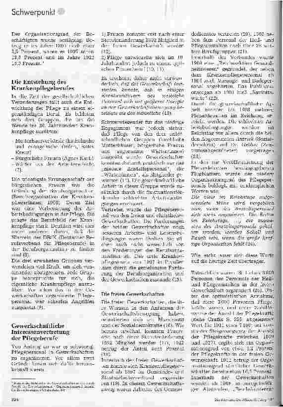 Vorschauseite 2: Die Pflege und ihre Gewerkschaften Aktivitäten bis 1945