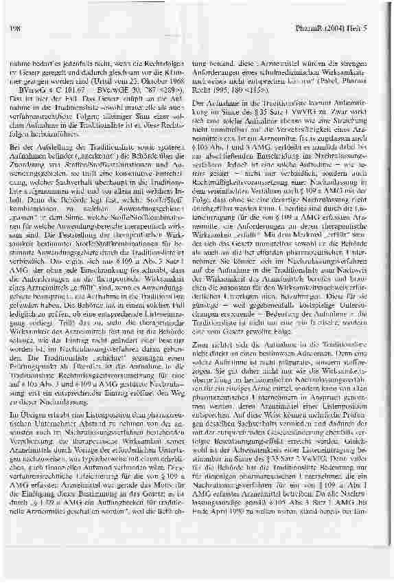 Vorschauseite 4: Aufnahme bzw. Streichung aus der sogenannten TraditionslisteBundesverwaltungsgericht, Urteil vom 20. November 2003 - 3C, 29.02