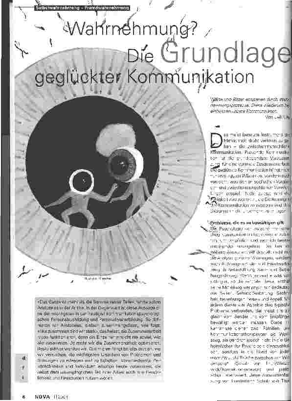 Vorschauseite 1: Wahrnehmung? Die Grundlage geglückter Kommunikation