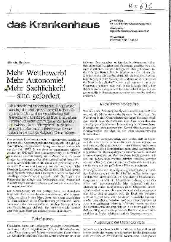 Vorschauseite 1: Mehr Wettbewerb! Mehr Autonomie! Mehr Sicherheit sind gefordert