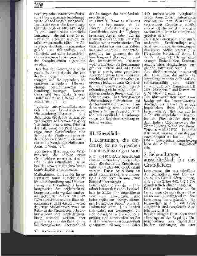 Vorschauseite 2: Abrechnung von Leistungen auf der Intensivstation