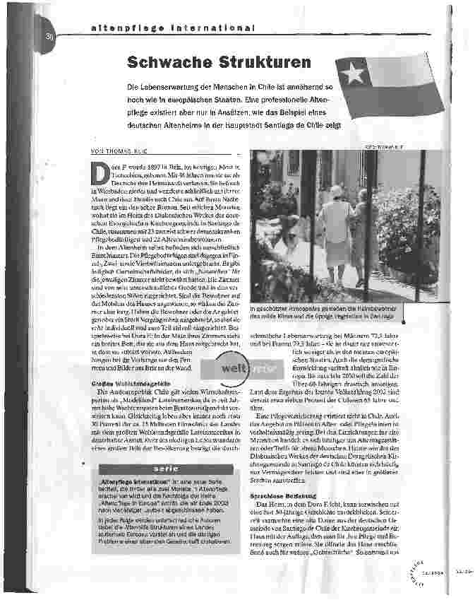 Vorschauseite 1: Schwache Strukturen. Altenpflege international