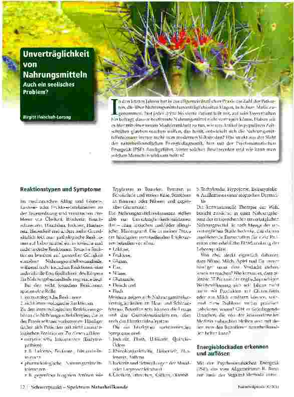 Vorschauseite 1: Unverträglichkeit von Nahrungsmitteln