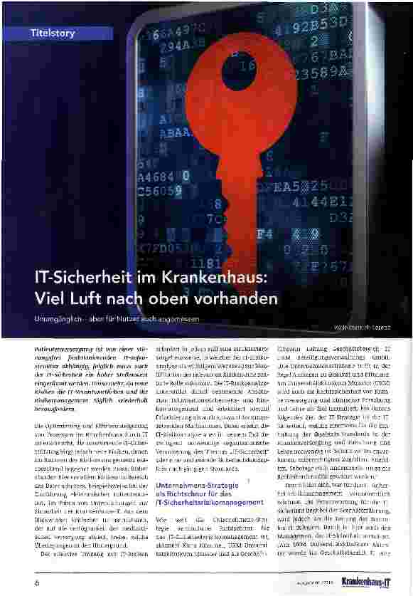 Vorschauseite 1: IT-Sicherheit im Krankenhaus: Viel Luft nach oben vorhanden