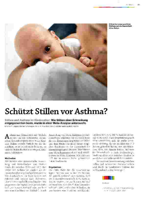 Vorschauseite 1: Schützt Stillen vor Asthma?
