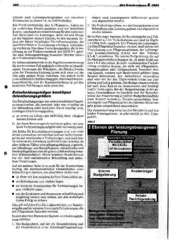 Vorschauseite 3: Kostenträgerrechnung und interne Budgetierung ab 1995/96 Neue Formen der Kostenund Leistungsplanung