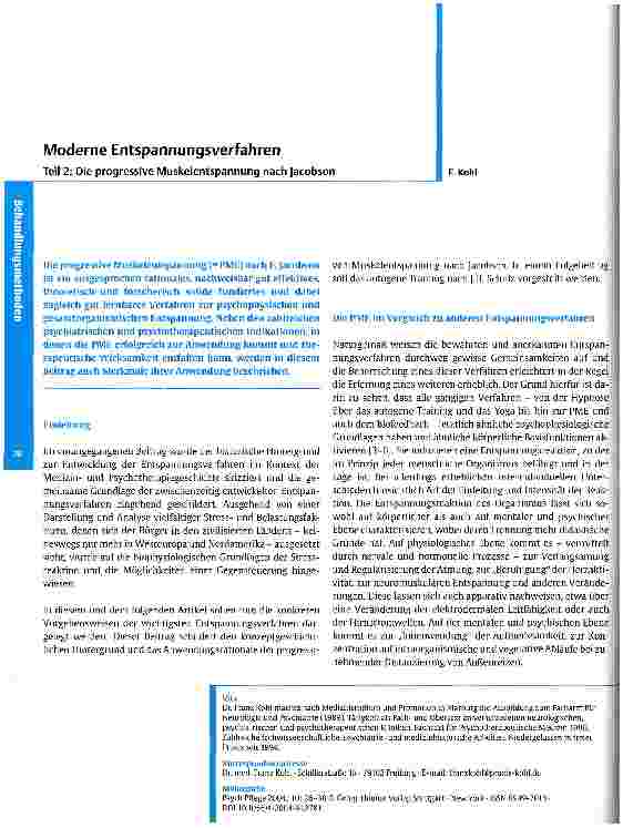 Vorschauseite 1: Moderne Entspannungsverfahren Teil 2: Die progressive Muskelentspannung nach Jacobson