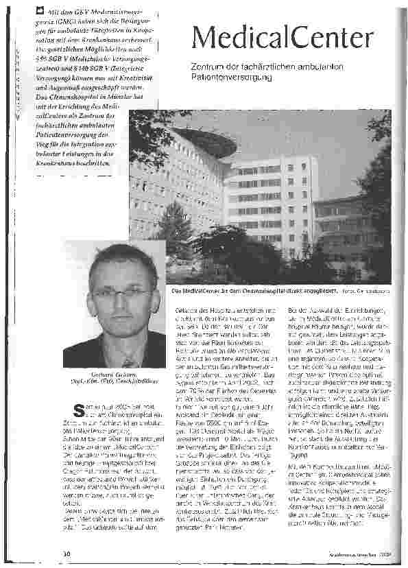 Vorschauseite 1: MedicalCenter Zentrum der fachärztlichen ambulanten Patientenversorgung