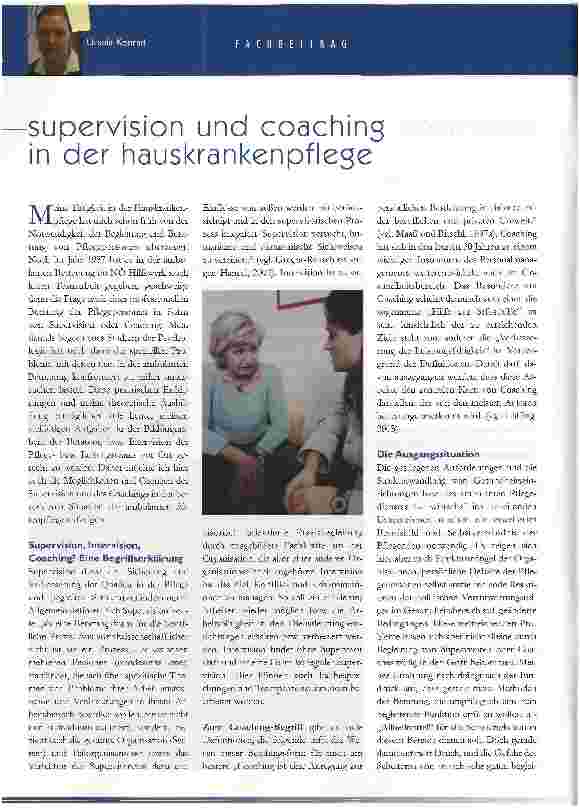 Vorschauseite 1: supervision und Coaching in der hauskrankenpflege