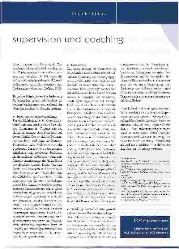 Vorschauseite 4: supervision und Coaching in der hauskrankenpflege