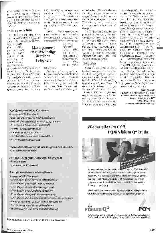 Vorschauseite 2: Wie wird der Arzt auch Manager? Ergebnisse des Workshops Fachkompetenz von Ärzten im Krankenhausmanagement
