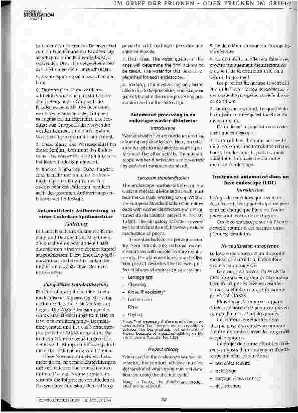 Vorschauseite 4: Französische Empfehlungen für die Behandlung von flexiblen Endoskopen