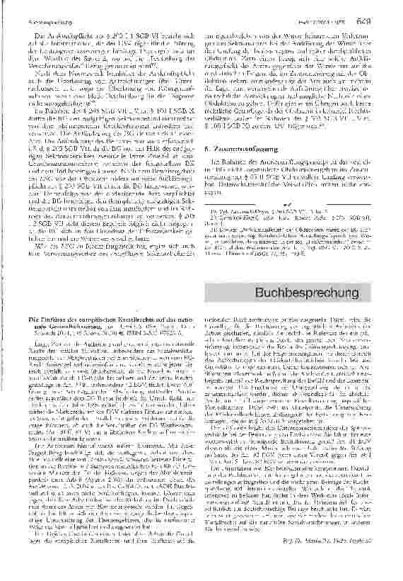 Vorschauseite 5: Obduktion und Datenschutz - Zugleich Anmerkungen zu dem Urteil des LSG NRW vom 6. 8. 2003, AZ.: L 17 U 245/02 -