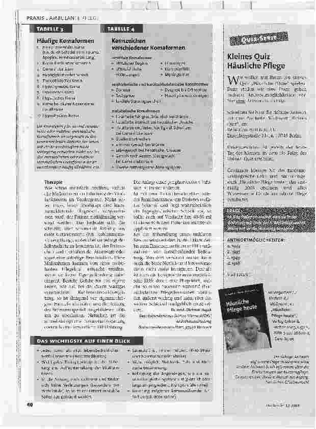 Vorschauseite 3: Patienten im Koma. Ursachen, Formen, Pflegemaßnahmen