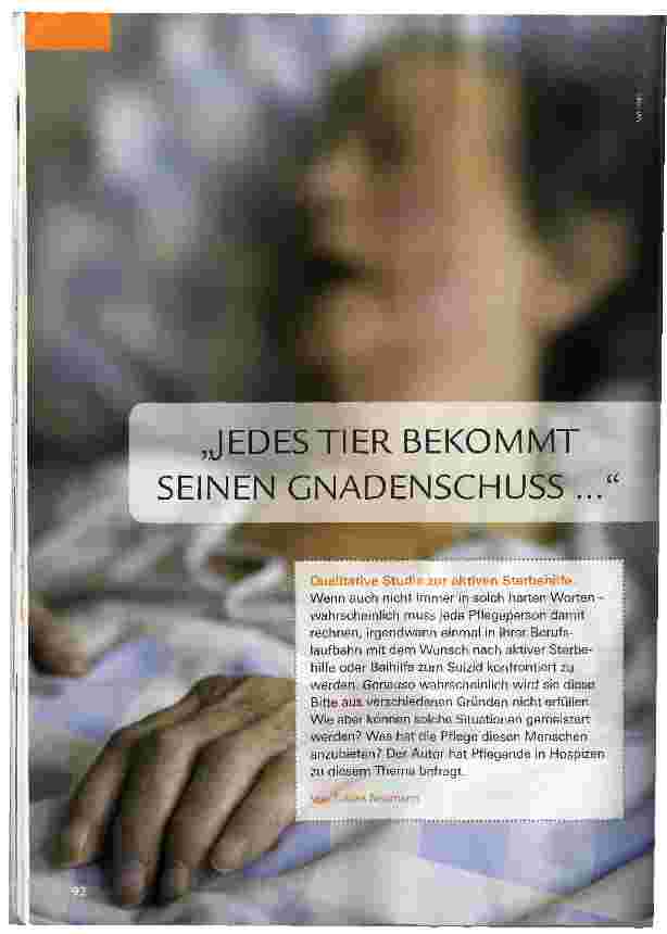 Vorschauseite 1: JEDES TIER BEKOMMT SEINEN GNADENSCHUSS ...