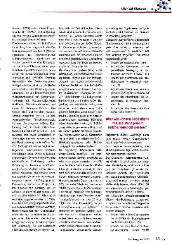 Vorschauseite 2: Case Management, Capability Approach und Bedürfnisse