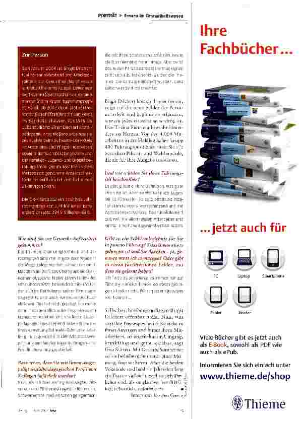 Vorschauseite 4: Birgit Dilchert Direktorin mit Idealen