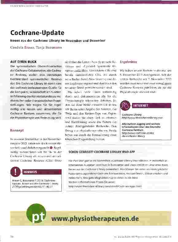 Vorschauseite 1: Cochrane-Update