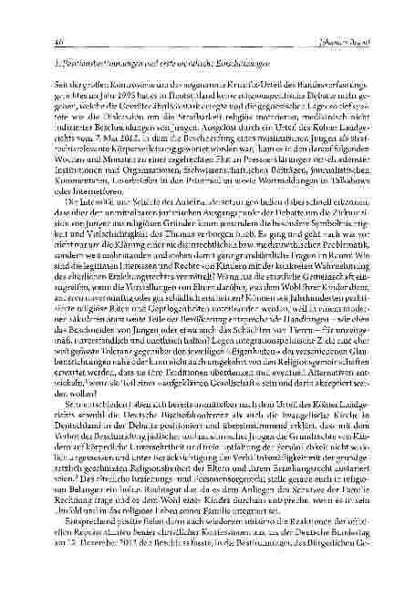 Vorschauseite 2: Gefährliche Körperverletzung im Namen der Religion?Kernfragen in der Beschneidungsdebatte aus ethischer Sicht