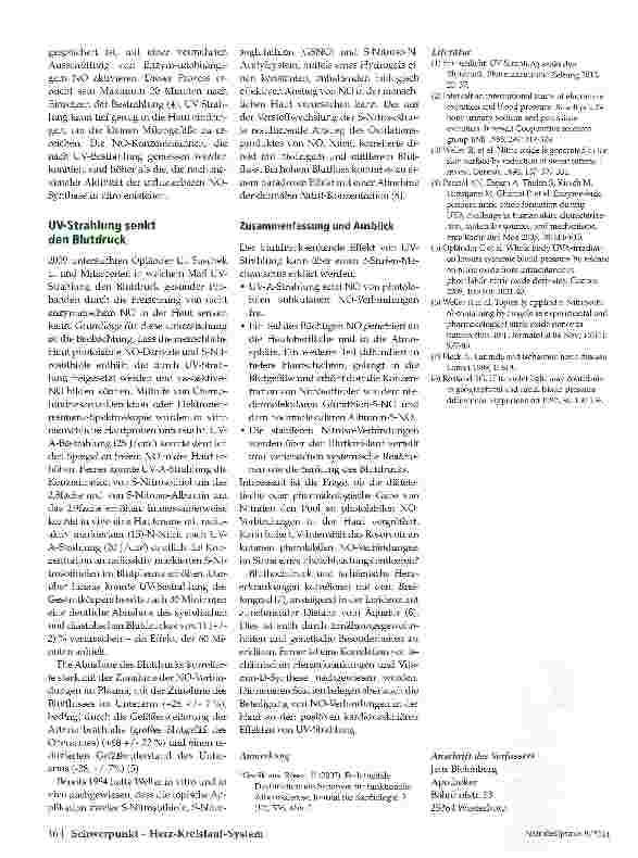 Vorschauseite 2: Blutdruck-senkung durch UV-Strahlung