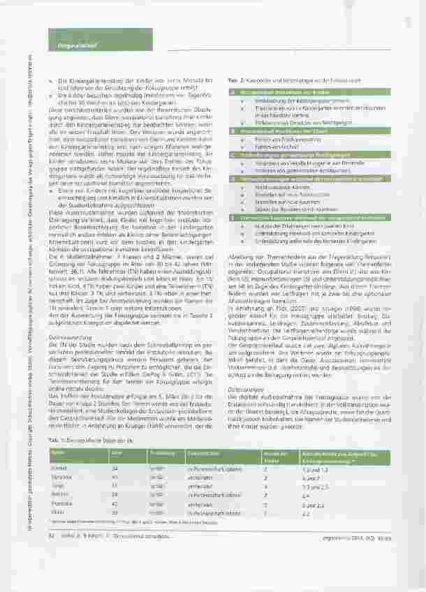 Vorschauseite 3: Occupational transitions: Auswirkungen des Kindergarteneinstiegs auf die Betätigungen von Kindern und deren Eltern - eine qualitative Studie