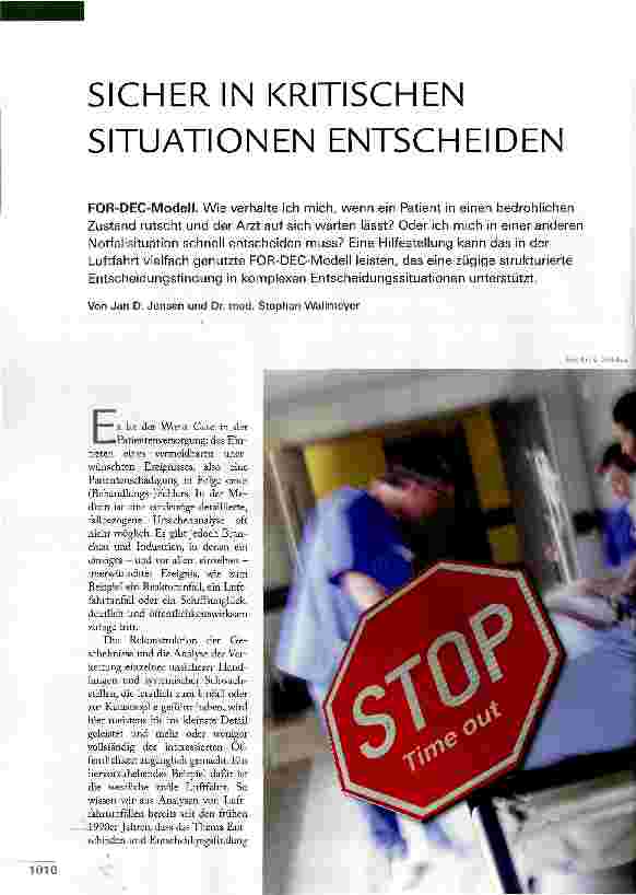 Vorschauseite 1: SICHER IN KRITISCHEN SITUATIONEN ENTSCHEIDEN