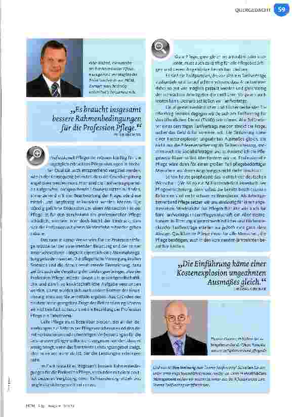Vorschauseite 2: Ein allgemeinverbindlicher Tarifvertrag für die Pflege?