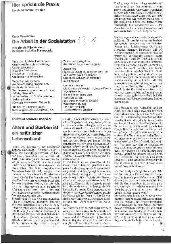 Vorschauseite 1: Die Arbeit in der Sozialstation wie sie nicht jeder sieht in einem sozialen Brennpunkt